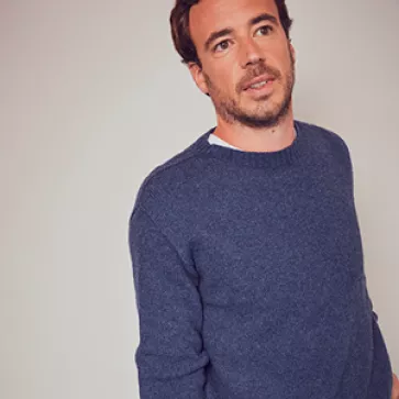 Pull col rond laine recyclée Mael